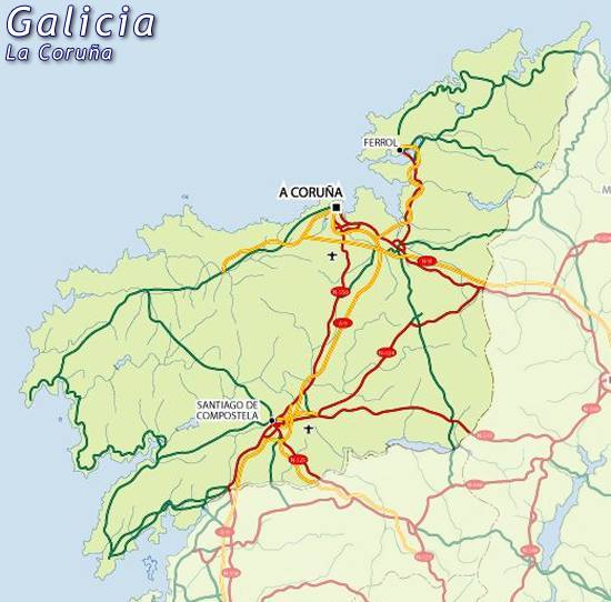 Map Of La. Map of La Coruña