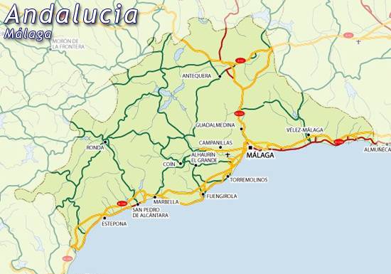 Goma Cañón complemento Map of Malaga map for planning your holiday in Malaga, Malaga spain